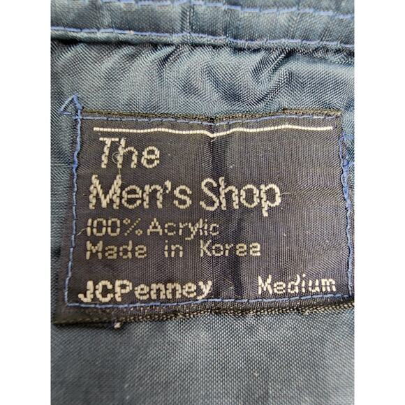 Vintage 70s JCPenney The Mens Shop Plaid Acrylic Flannel Shirt Size M Brown Blue - Picture 3 of 7